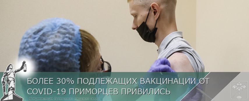 БОЛЕЕ 30% ПОДЛЕЖАЩИХ ВАКЦИНАЦИИ ОТ COVID-19 ПРИМОРЦЕВ ПРИВИЛИСЬ | Администрация муниципального округа город Партизанск Приморского края Официальный сайт БОЛЕЕ 30% ПОДЛЕЖАЩИХ ВАКЦИНАЦИИ ОТ COVID-19 ПРИМОРЦЕВ ПРИВИЛИСЬ | Администрация муниципального округа город Партизанск Приморского края Официальный сайт
